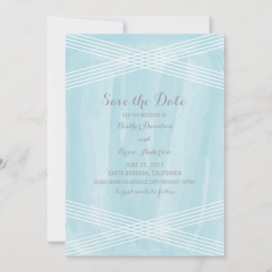Save The Date Aquarelle bleue Déco Enregistrer la date (Devant)