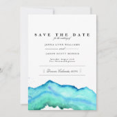 Save The Date Aquarelle bleue | Élégant Enregistrer La Date (Devant)