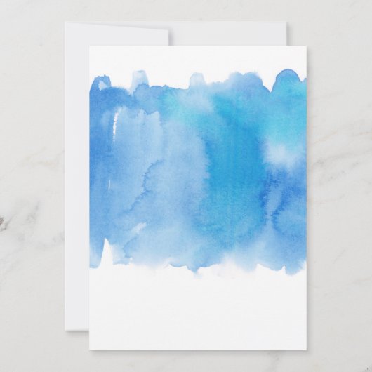 Save The Date Aquarelle bleue Enregistrer la date (Dos)
