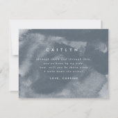 Save The Date Aquarelle Boho Bleu Vous Serez Ma Servante D'Accue (Dos)