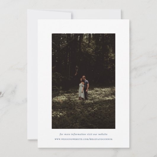 Save The Date Aquarelle Boho Champignons Retro Blue (Dos)