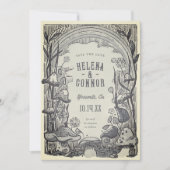 Save The Date Aquarelle Boho Champignons Sepia Retro (Devant)