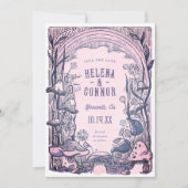 Save The Date Aquarelle Boho champignons violet rétro (Devant)