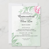 Save The Date Aquarelle Boho Eucalyptus Quinceanera (Devant)