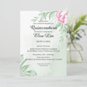 Save The Date Aquarelle Boho Eucalyptus Quinceanera (Debout devant)