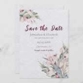 Save The Date Aquarelle Boho Floral et Botanique Enregistrer la (Devant / Derrière)