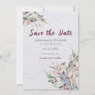 Save The Date Aquarelle Boho Floral et Botanique Enregistrer la 
