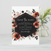 Save The Date Aquarelle Boho Mariage en terre cuite (Debout devant)