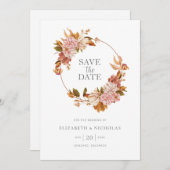Save The Date Aquarelle Boho Mariage Floral (Devant / Derrière)