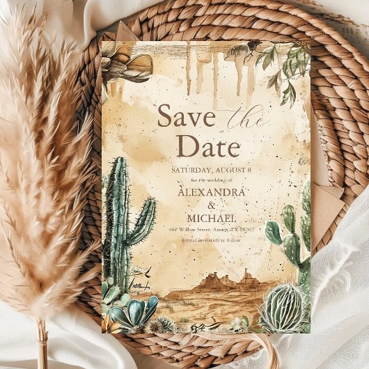 Save The Date Aquarelle Boho Western