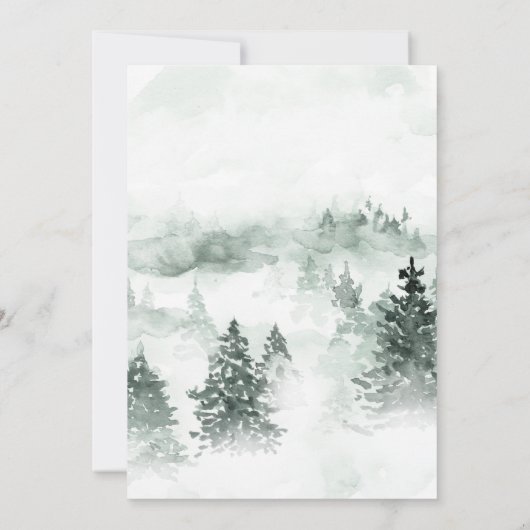 Save The Date Aquarelle Bois Laurel Crest Monogramme Mariage (Dos)