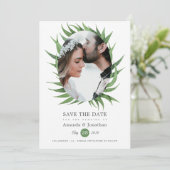 Save The Date Aquarelle Bois Mariage de verdure (Debout devant)