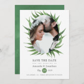 Save The Date Aquarelle Bois Mariage de verdure (Devant / Derrière)