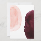Save The Date Aquarelle bordeaux et bleu Mariage géométrique (Dos)