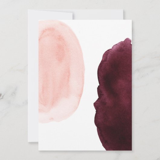 Save The Date Aquarelle bordeaux et bleu Mariage géométrique (Dos)