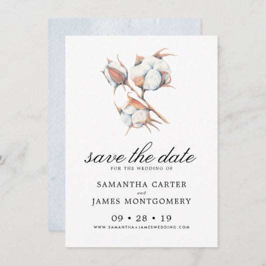 Save The Date Aquarelle Botanique Feuilles mariage Enregistrer l (Devant / Derrière)