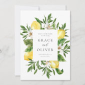 Save The Date Aquarelle Botanique Lemon Blossoms Cadre QR Code (Devant)