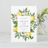 Save The Date Aquarelle Botanique Lemon Blossoms Cadre QR Code (Debout devant)