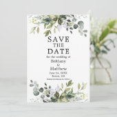Save The Date Aquarelle Botanique Verdure Élégante (Debout devant)