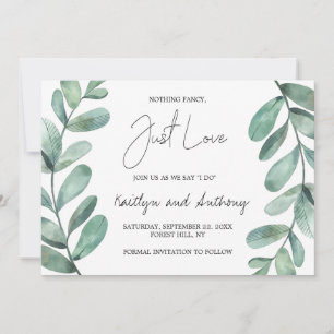 Save The Date Aquarelle botanique Verdure Eucalyptus