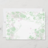Save The Date Aquarelle Botanique vert et rose (Dos)