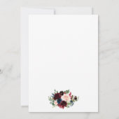 Save The Date Aquarelle Burgundy Bleu Floral Or Frame (Dos)