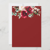 Save The Date Aquarelle Burgundy moderne Mariage Floral (Dos)
