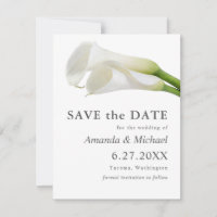 Aquarelle Calla Lilies Enregistrer la date avec la