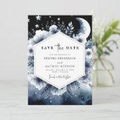 Save The Date Aquarelle Chic Mariage Lune (Debout devant)