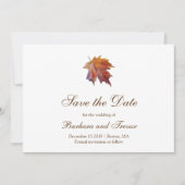 Save The Date Aquarelle chute feuille Elegant Mariage de automne (Devant)