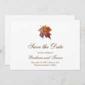 Save The Date Aquarelle chute feuille Elegant Mariage de automne (Devant / Derrière)