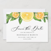 Save The Date Aquarelle Citrons et Oranges Mariage d'été (Devant)