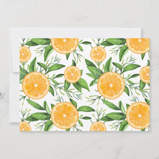 Save The Date Aquarelle Citrons et Oranges Mariage d'été (Dos)