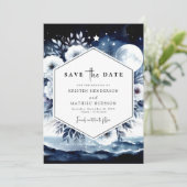 Save The Date Aquarelle classique Mariage Lune (Debout devant)