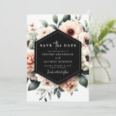 Save The Date Aquarelle classique Mariage rose (Debout devant)
