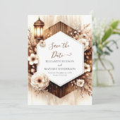 Save The Date Aquarelle classique Mariage rustique (Debout devant)