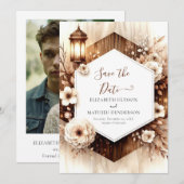 Save The Date Aquarelle classique Mariage rustique (Devant / Derrière)