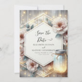 Save The Date Aquarelle classique Mason Jar Mariage (Devant)