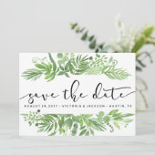 Save The Date Aquarelle classique vert pâle sauvage enregistrer (Debout devant)