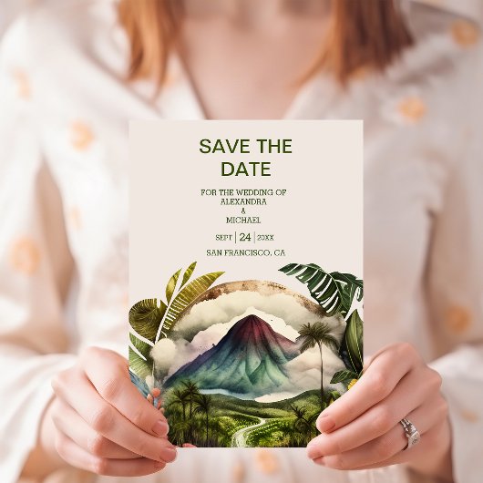 Save The Date Aquarelle Costa Rica Mariage Destination Save The