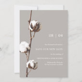 Save The Date Aquarelle Coton Floral Mariage (Devant)