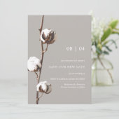 Save The Date Aquarelle Coton Floral Mariage (Debout devant)