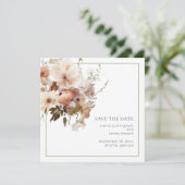 Save The Date Aquarelle Crème Sage Vert Mariage Floral (Debout devant)