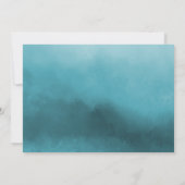 Save The Date Aquarelle cristaux bleu turquoise photo (Dos)
