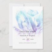 Save The Date Aquarelle Cristaux Mariage Enregistrer La Date (Devant)