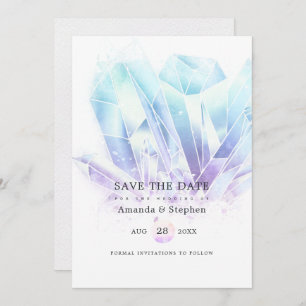 Save The Date Aquarelle Cristaux Mariage Enregistrer La Date