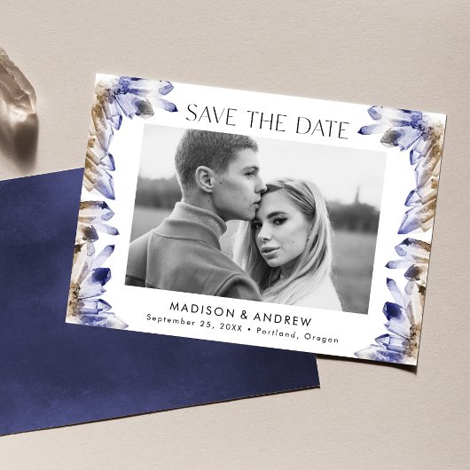 Save The Date Aquarelle Cristaux violet violet photo
