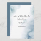 Save The Date Aquarelle d'ardoise Cadre Abstrait (Devant / Derrière)