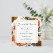 Save The Date Aquarelle d'automne Mariage floral (Debout devant)