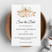 Save The Date Aquarelle d'automne moderne Citrouilles & Fleurs